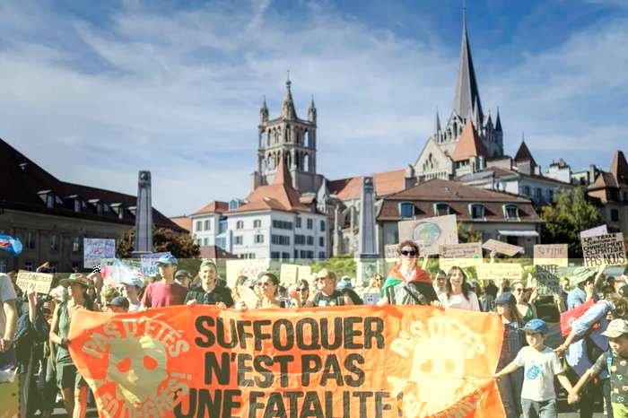 Crowd at climate protest